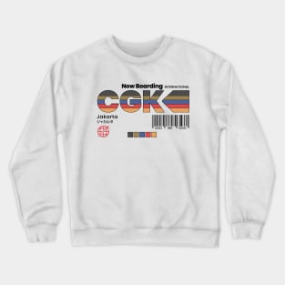 Vintage Jakarta CGK Airport Label Retro Travel Indonesia Crewneck Sweatshirt